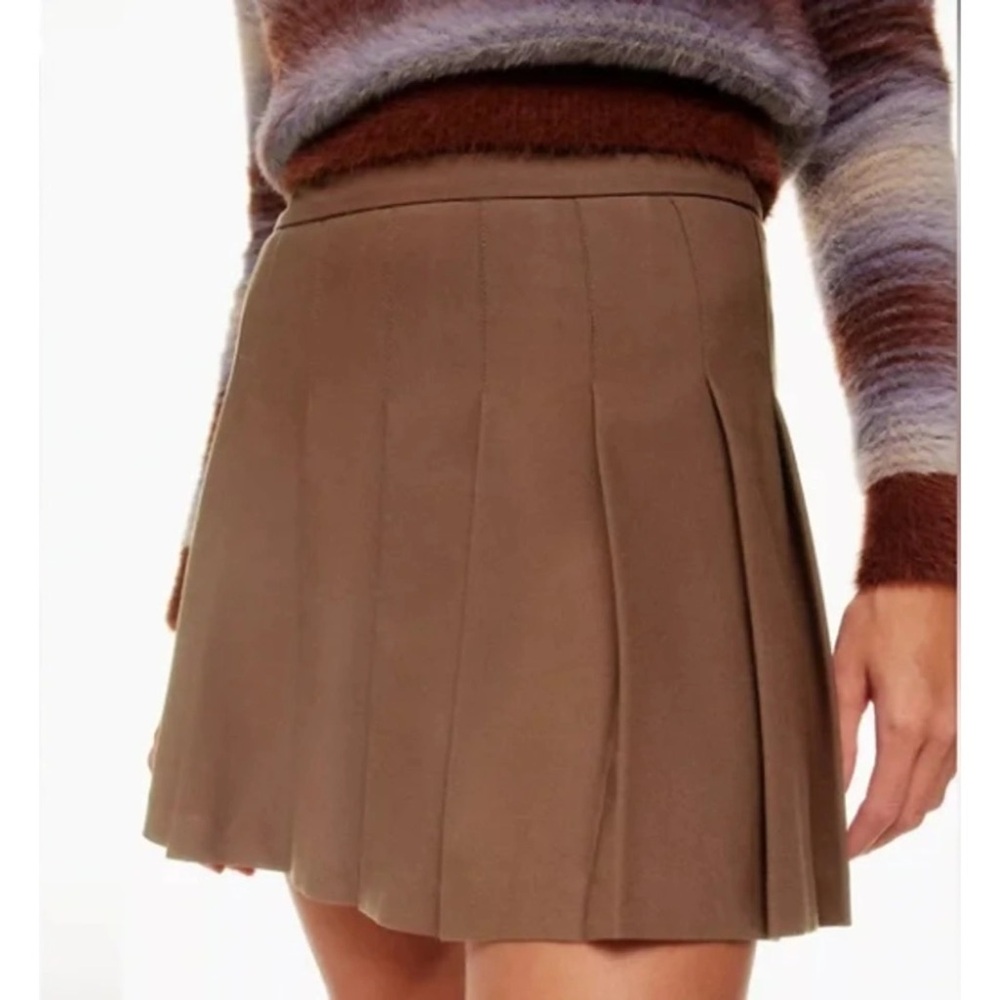 Babaton  Brown Pleated Skirt